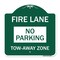 Signmission Fire Lane Sign No Parking Tow-Away Zone, Green & White Aluminum Sign, 18" x 18", GW-1818-23992 A-DES-GW-1818-23992 - alternate 1